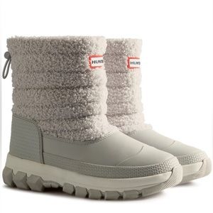 Hunter High Pile Fleece Short Snow Boot Women Size 10